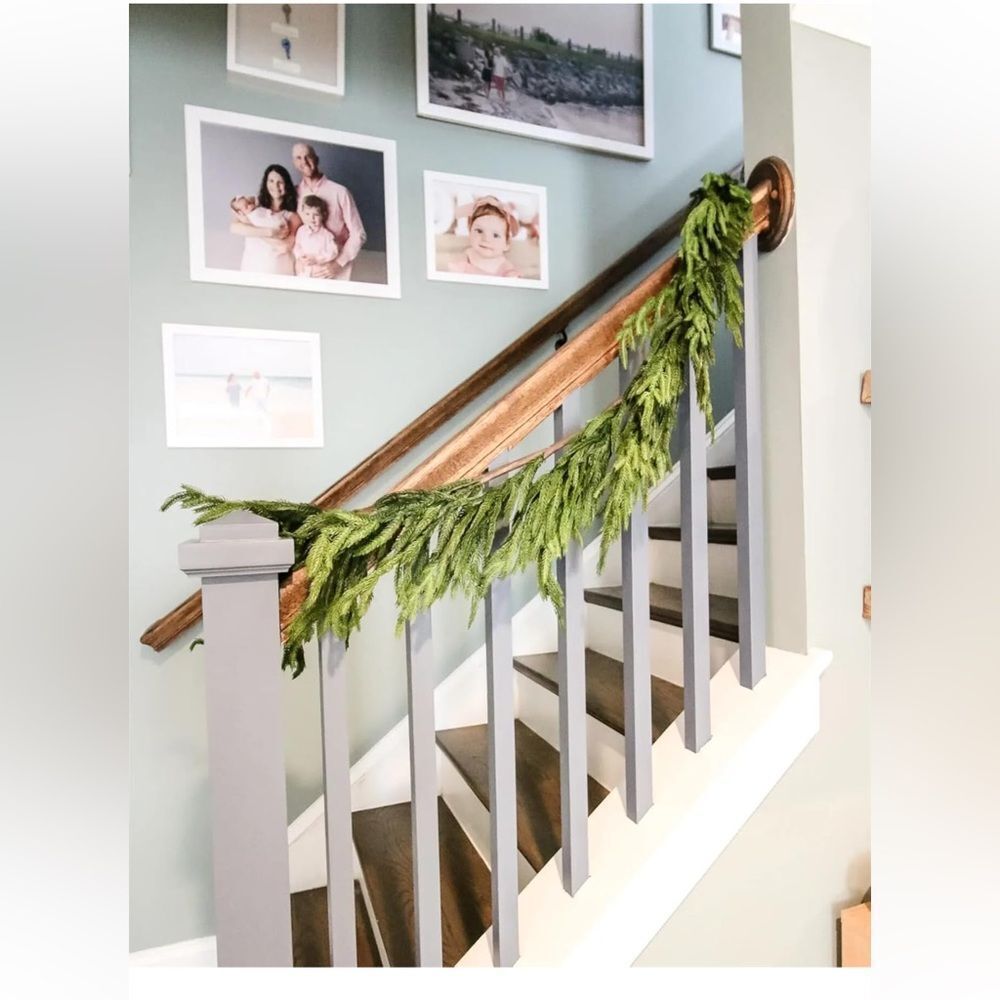 NWOT Real Touch Norfolk Pine Christmas Garland Artificial Green Holiday - Picture 7 of 9